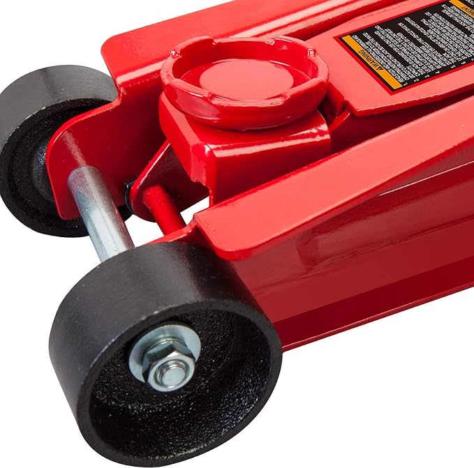 BIG RED T825051-1 Torin Hydraulic Low Profile Trolley Floor Jack with Single Piston Quick Lift Pump, 2.5 Ton (5,000 lb) Capacity - Red