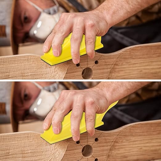 2+70 Pcs Mini Detail Sander, Finger Sanders for Wood Micro Sander for Detail Work Finger Sander for Crafts Small Projects, Include 40 60 80 120 150 220 400 Grit Sandpaper