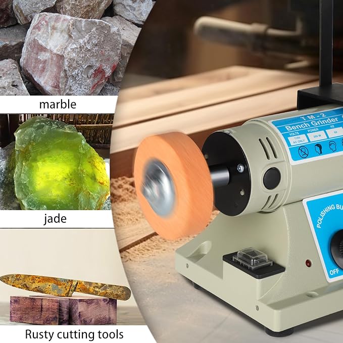 Multifunctional Wet & Dry Belt Sander,Rock Polisher,Variable Speed 1250-10000RPM, 350W Powerful Motor, Water Cooling System, Ideal for Metal, Wood, and Gemstone Polishing