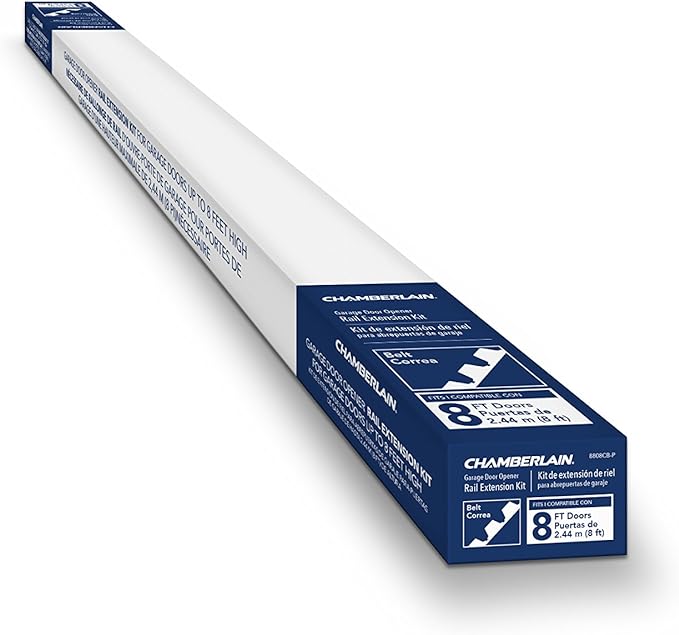 Chamberlain Group G8808CB-P Chamberlain 8808CB 8-Foot, Compatible Whisper Drive Plus Models, Includes Replacement Belt Garage Door Opener 8 Ft Rail Extension Kit