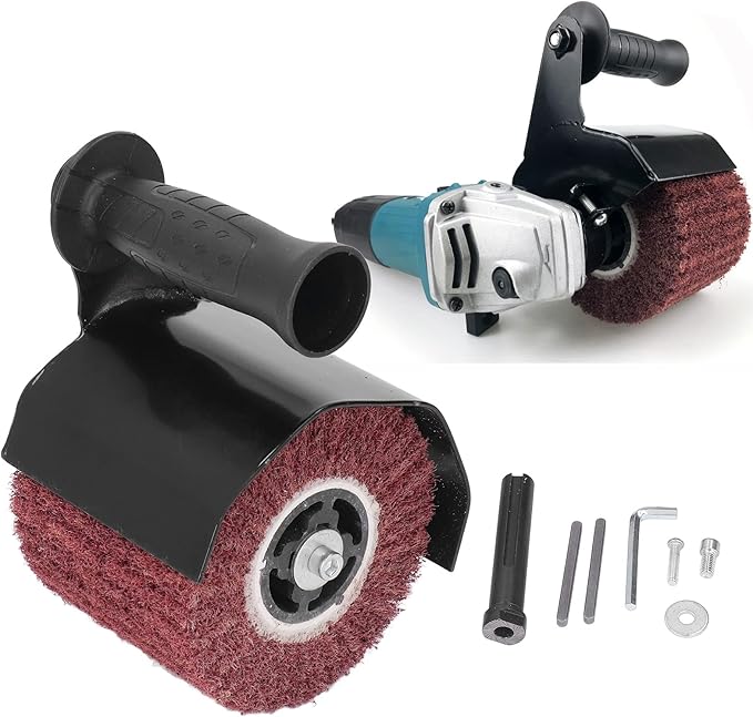 Burnishing Adapter for Angle Grinder, Burnishing Polishing Machine Stainless Steel Handheld Sander Polisher Wheel M10 Angle Grinder Attachment for Wood Metal Grinding