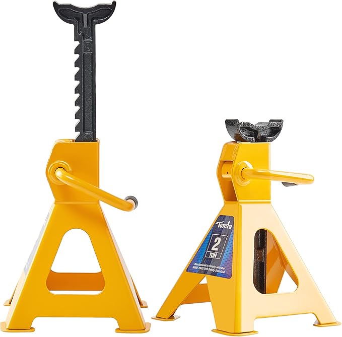TONDA Jack Stands, 2 Ton 4,000 lb, Heavy Duty Steel Car Lifting Stand for Sedan SUV Coupe, Yellow, 1 Pair