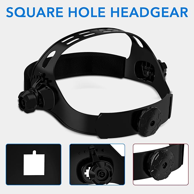 Welding Helmet Headgear - Welding Hood Headgear Replacement Headgear Welding Helmet Accessories Welding Headgear with Sweatband for Square Hole Welding Helmet, Adjustable