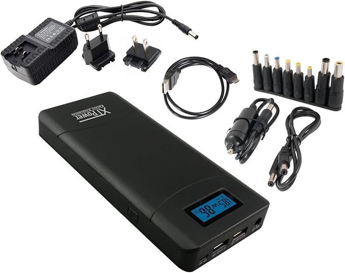 XT-20000QC3 PowerBank Modern DC/USB Battery with 20100mAh - 5V USB incl. Quick Charge 3.0 - DC 12V to 24V for Laptops, Tablets, Samsung, iPhone, and More!