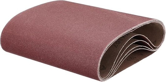 uxcell 5pcs 8" x 19" Sanding Belts 120 Grits Aluminum Oxide Abrasive Belt Sander Paper Sanding Papers for Metal Wood Grinding Polishing, Reddish Brown
