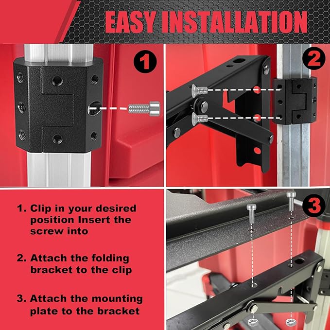 Folding Packout Mount Compatible with Milwaukee Packout Toolbox,Side Storage for Your Packout System