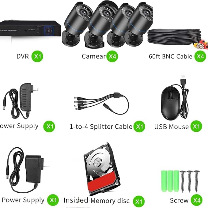 3000TVL Home Security System Surveillance DVR Camera Kits, 4pcs Wired 5MP PoE IP Night Vision Cameras Set with AI Motion Person Vehicle Detection, 4K NVR with 512GB Hard Drive for 24-7 Recording