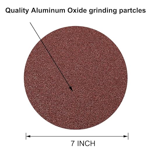 Biaungdo 50 Pcs 7-Inch Sandpapers Sand Discs Hook and Loop Grinding Polishing for Random Orbit Sander (40-400 Grit)