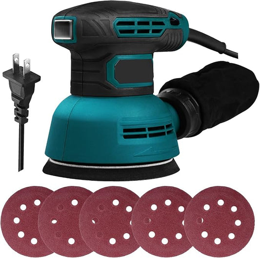 Jadeshay Electric Random Orbital Sander, Eccentric Sander Adjustable 6 Speed for Woodworking, Polishing & Sanding with Enhanced Dust Collection