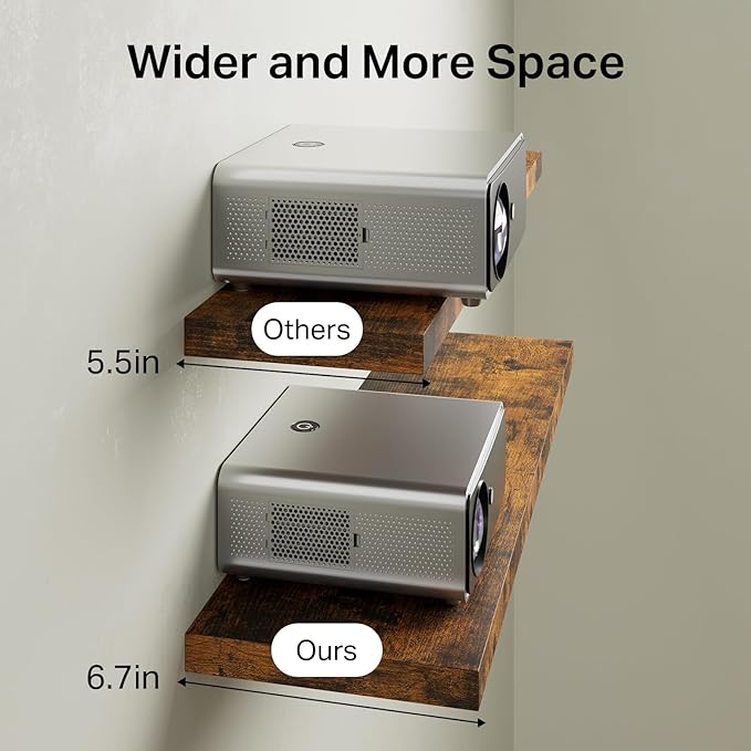 BAYKA Floating Shelves for Wall, 22.5 inches Wall Mounted Rustic Wood Shelves for Bathroom, Bedroom, Living Room, Floating Shelves for Books/Storage/Decor(Rustic Brown,Set of 3)