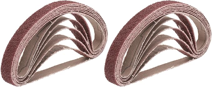 uxcell 10pcs 2-1/2" x 16" Sanding Belts 40 Grits Aluminum Oxide Abrasive Belt Sander Paper Sanding Papers for Metal Wood Grinding Polishing, Reddish Brown