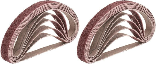 uxcell 10pcs 2-1/2" x 16" Sanding Belts 40 Grits Aluminum Oxide Abrasive Belt Sander Paper Sanding Papers for Metal Wood Grinding Polishing, Reddish Brown