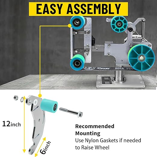 Belt Grinder 2" x 72" Wheel Set, Knife Grinder Wheel Set w/D Plate, Made of Material Glass Filled Nylon, for Belt Sander 4" Drive Wheel 5/8" Bore 3" Tracking 2" Idler Wheels (4"-3"-2")