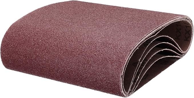 uxcell 5pcs 8" x 19" Sanding Belts 40 Grits Aluminum Oxide Abrasive Belt Sander Paper Sanding Papers for Metal Wood Grinding Polishing, Reddish Brown