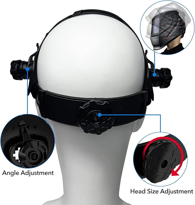 Welding Helmet Headgear - Welding Hood Headgear Replacement Headgear Welding Helmet Accessories Welding Headgear with Sweatband for Square Hole Welding Helmet, Adjustable