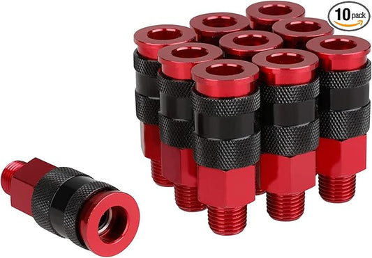 WYNNsky Air Compressor Accessories Fitting, AMT Style Universal Air Coupler with 1/4''NPT Male Threads, 10 Pieces Air Hose Fittings