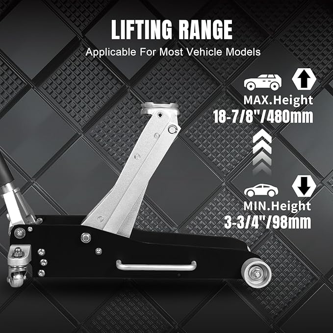 BIG RED AT830003XLBR Economic Aluminum Quick Lift Low Profile Garage Jack, 3 Ton (6000 lb), Black Visit The BIG RED Store