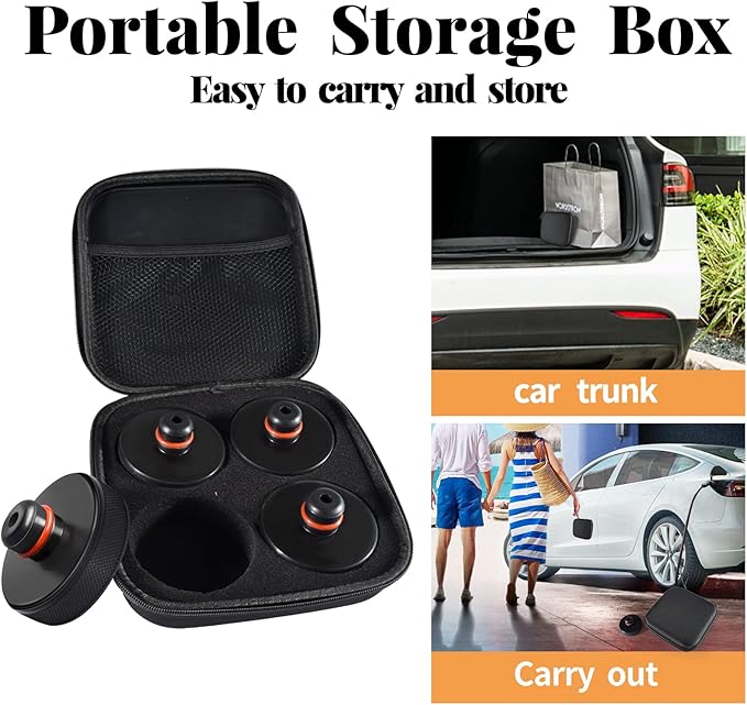 Chirano Lifting Jack Pad for Tesla Model 3/S/X/Y, 4 Pucks with Storage Case, Accessories for Tesla Vehicles 2013 to 2025