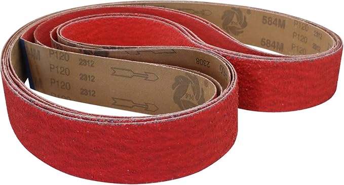 2 x 72 Grinding Belts, 2x72 Inch Ceramic Sanding Belt, 1 Pc Each of 36/40/60/80/120 Grits Sander Belts Assortment for Metal Knife Sharpening, 5 Pack(2x72in)