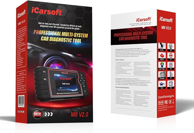 Diagnostic Scanner iCarsoft MB V2.0 Compatible for Mercedes-Benz/Sprinter/Smart, ABS SRS Oil BLD INJ