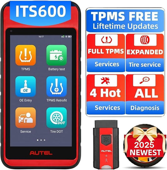 Autel MaxiTPMS ITS600 2025 Advanced TPMS Tablet Service Diagnostic Tool Wireless Android Bluetooth VCI VINscan Mx Sensor Programming OBD2 Relearn Special Functions(Oil Reset, BMS, SAS, EPB)
