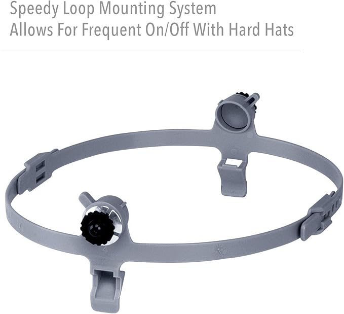 Fibre-Metal by Honeywell Tigerhood Classic Thermoplastic Welding Helmet with Speedy Loop Hard Hat Mount, Gray (5906GY) Medium