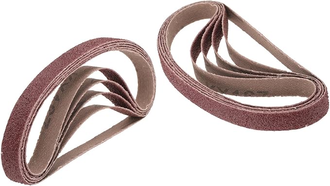 uxcell 10pcs 2-1/2" x 16" Sanding Belts 80 Grits Aluminum Oxide Abrasive Belt Sander Paper Sanding Papers for Metal Wood Grinding Polishing, Reddish Brown