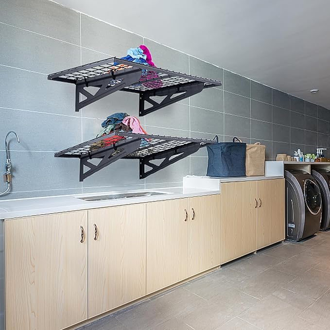 VEVOR Garage Shelving Wall Mounted, 2 x 4 ft Heavy Duty Garage Wall Shelves, 502 lbs Load Capacity Garage Storage Rack Floating Shelves, 2 Pack, Suitable for Shop, Shed, Garage Storage