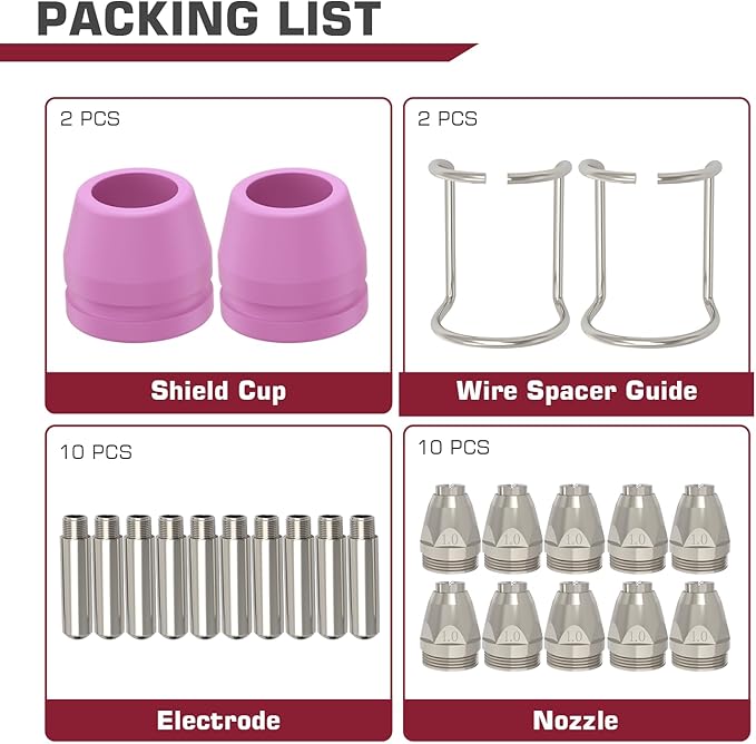 ARCCAPTAIN AG-60 Plasma Cutter Torch Consumables, .040'' SG-55 AG-60 WSD-60 Plasma Cutter Accessories for ARCCAPTAIN CUT55/CUT55PRO, 24 Pcs