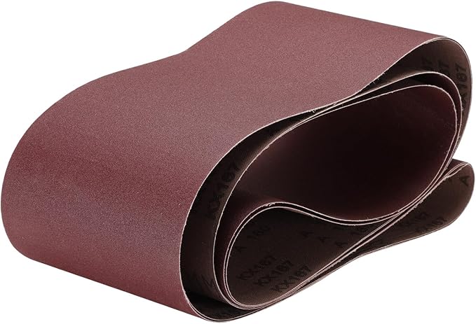uxcell 2pcs 6" x 89" Sanding Belts 180 Grits Aluminum Oxide Abrasive Belt Sander Paper Sanding Papers for Metal Wood Grinding Polishing, Reddish Brown
