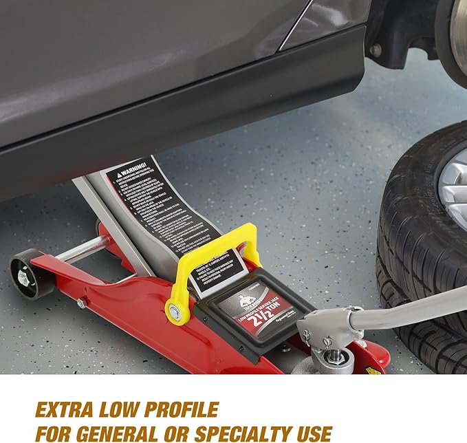 Floor Jack 2.5 Ton (5500 LBs) Hydraulic Low Profile Trolley Car Jack with Portable Storage Case, Lifting Range 3.5" to 14", Fit Use for Automotive Sedans, Red