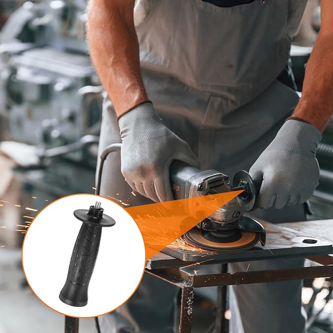 HARFINGTON 4pcs Angle Grinder Side Handle 8mm Thread 135mm Length Plastic Non-Slip Angle Grinder Handle Replacement Auxiliary Sander Handle Tool