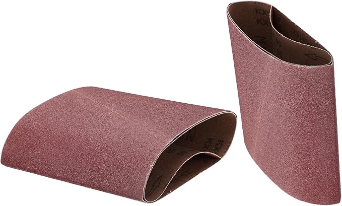 uxcell 2pcs 8" x 19" Sanding Belts 60 Grits Aluminum Oxide Abrasive Belt Sander Paper Sanding Papers for Metal Wood Grinding Polishing, Reddish Brown