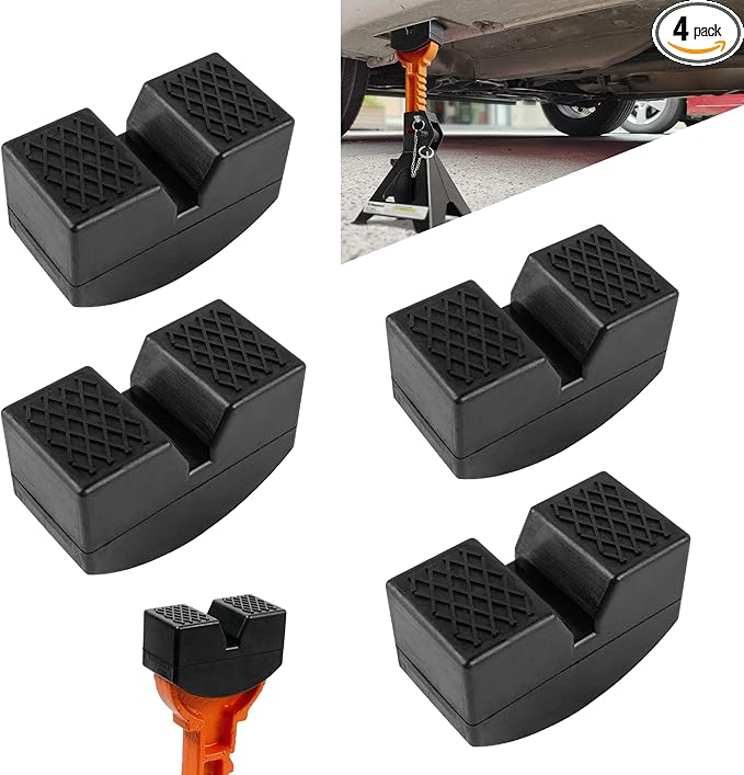 Donext Jack Pad Adapter for Jack Stands 3 Ton Rubber Frame Rail Protector Jack Pad Adapter 4 Pack