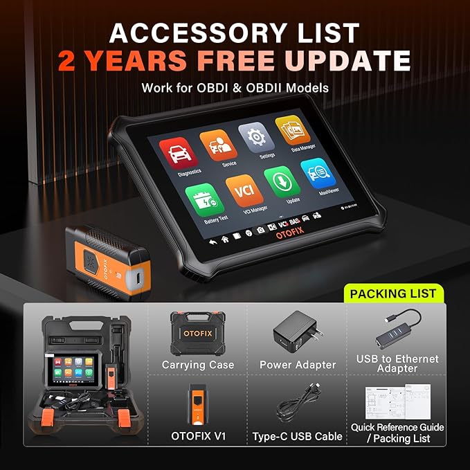 OTOFIX D1 Automotive Diagnostic Tool[ 2-Year Free Update],2025 Bi-Directional Scan Tool,ECU Coding,40+ Resets,FCA AutoAuth, All Systems Diagnosis,CAN FD & DoIP,Upgraded of D1 Lite