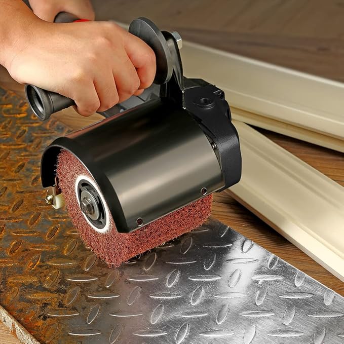 Cordless Burnishing Polishing Machine, ZFE 21V 28A Handle Sander Polisher Wheel Portable Drawing Machine, Adjustable Speed Stainless Steel Sander Polisher, for Stainless Steel Wood Polishing