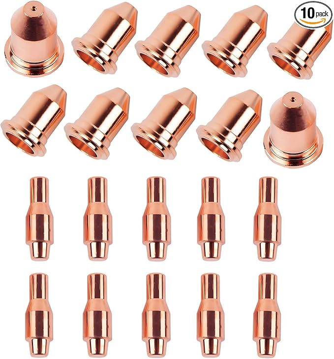 Plasma Cutter Consumable Kit for Harbor Freight Titanium 45,Tips&Electrode 56811 56255,45Amp (10Tips+10Electrodes,PK-20)