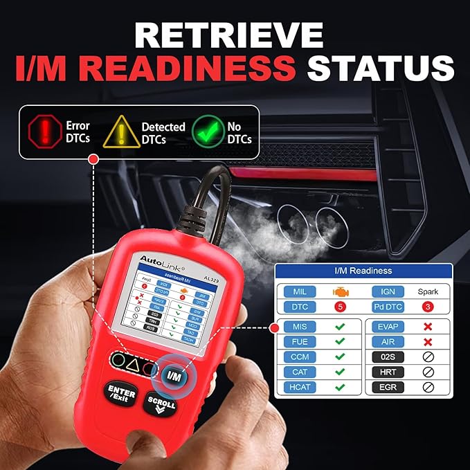 Autel OBD2 Scanner Autolink AL329, Universal Check Engine Code Reader for Cars Since 1996, Upgrade from AL319 Diagnostic Scan Tool, I/M Readiness Test, Vehicle Live Data Display