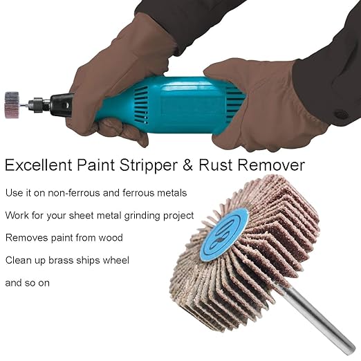 30 PCS Abrasive Flap Wheel Sander, 80 Grit 1/8" Shank Diameter Cone Shape Abrasive Sandpaper Flap Sanding Wheel Grinding Head Rotary Tool for Grinding and Polishing