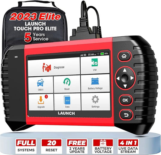 LAUNCH OBD2 Scanner Touch PRO Elite- 2023 New Scan Tool with 20 Resets Injector Coding SAS EBP BMS ABS B leeding Throttle Adaptation Car Scanner,All System Diagnostic Tool,Auto VIN,Free Update