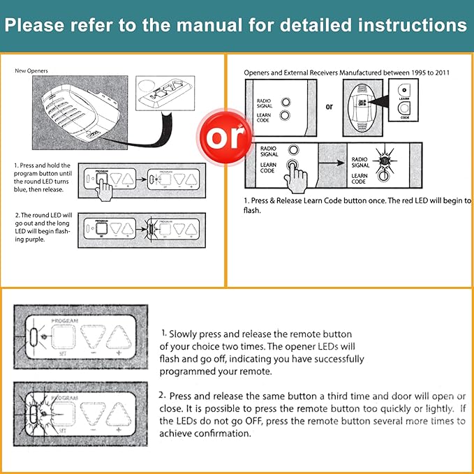 3 for O3T-BX O3T-A Overhead Door Remote, G3T-BX 315/390MHZ Universal, Compatible with Overhead Garage Door Opener Remote