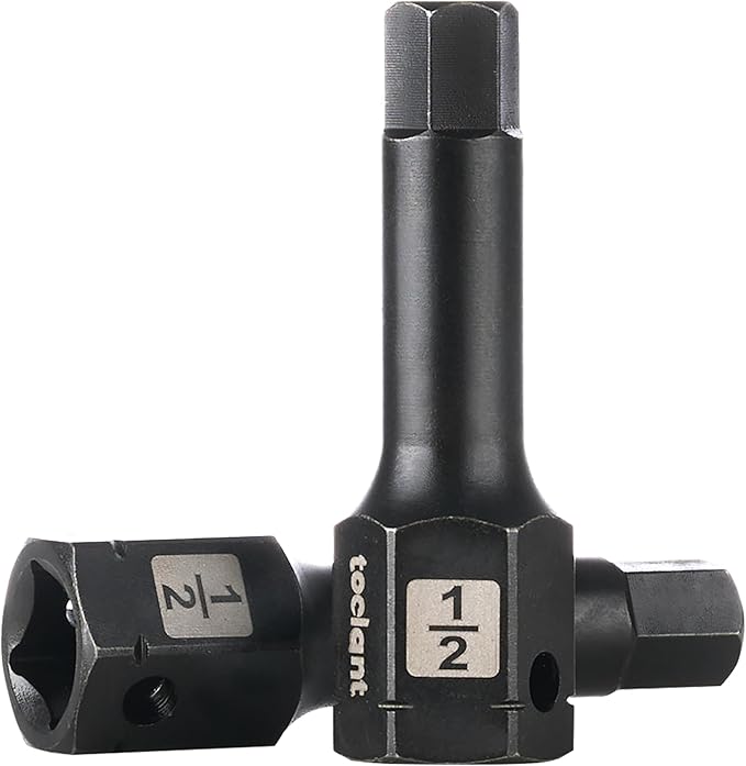 toolant 1/2" drive 1/2" impact hex bit socket set 2PCS, Hex Drive, S2 Steel Air Drive Allen Socket set,Impact Grade