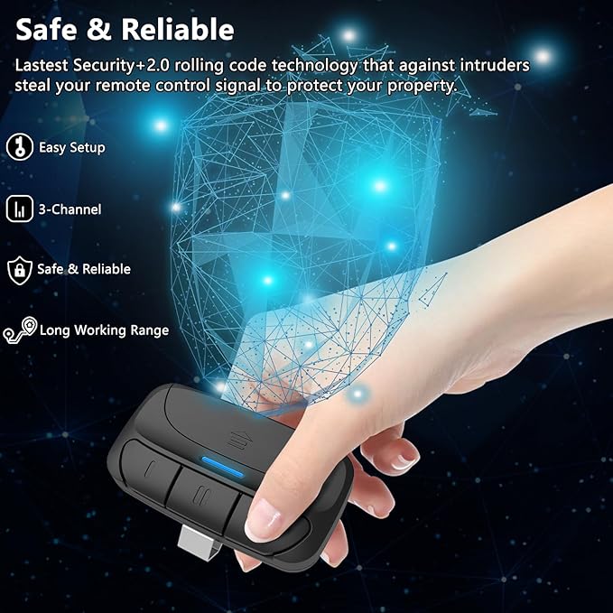 Universal Garage Door Opener Remote for Liftmaster Chamberlain Craftsman Openers with 5 Colors Learn Button, Replacement for 893MAX 371LM 373LM 973LM 891LM 893LM 890MAX 81LM, 1 Pack
