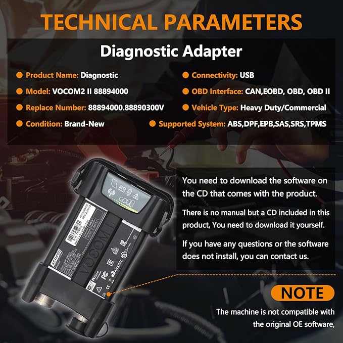 Diagnostic Tool V2.8.150 for VOE VOCOM2 88894000 88890300V Vocom Tech Tool Diagnostic KIT ，Truck excavators Buses Yacht Diagnose with 2.8 Software SSD