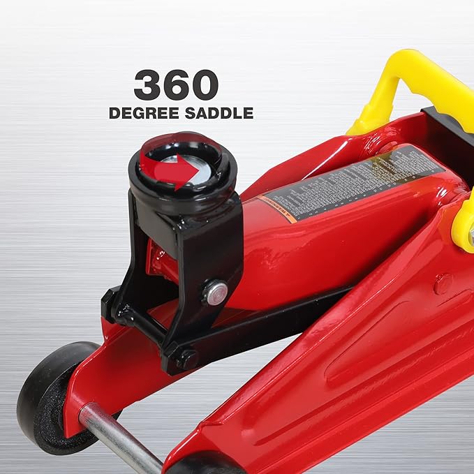BIG RED Hydraulic Trolley Service Lift Jack/Portable Floor Jack with Special Slow Release and Blow Mold Carrying Storage Case : 2 Ton (4,000 lb) Capacity, Red,T82012GS
