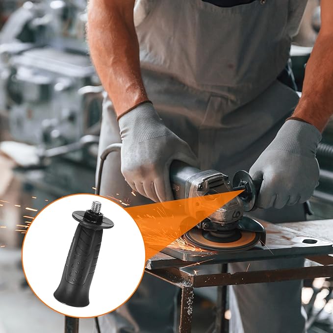 HARFINGTON 4pcs Angle Grinder Side Handle 10mm Thread 102mm Length Plastic Non-Slip Angle Grinder Handle Replacement Auxiliary Sander Handle Tool