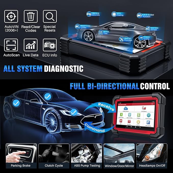 LAUNCH X431 CRP919EBT Elite OBD2 Scanner, 2025 Wireless Bidirectional Scan Tool with ECU Coding, CANFD & DOIP, FCA AutoAuth, 35+ Reset Functions, V.A.G Guided, Full System Diagnostic for All Vehicles