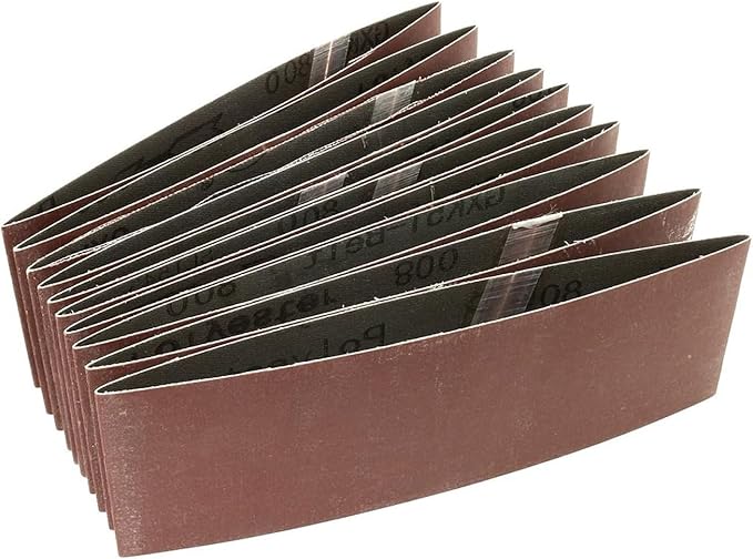 10 Pack 3 x 18 inch Sanding Belts 800 Grit Sanding Paper, Aluminum Oxide Abrasive Sander Belts for Metal Grinding Woodworking