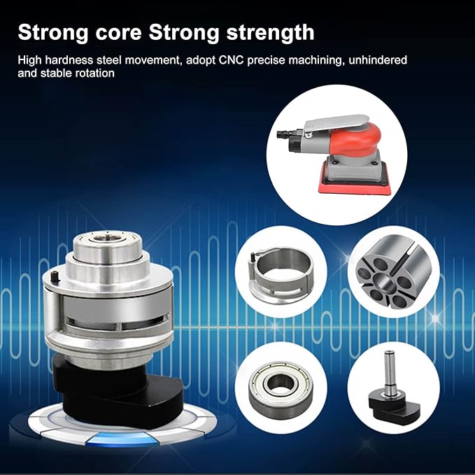 Random Orbit Air Palm Sander, 3 in 4 in, one eighth in Orbit, 10,000 Max OPM, Air Squares Sanding Machine, Electric Orbit Sander, Non Vacuum Orbital Sander for Wood Sanding, Car Waxing, etc