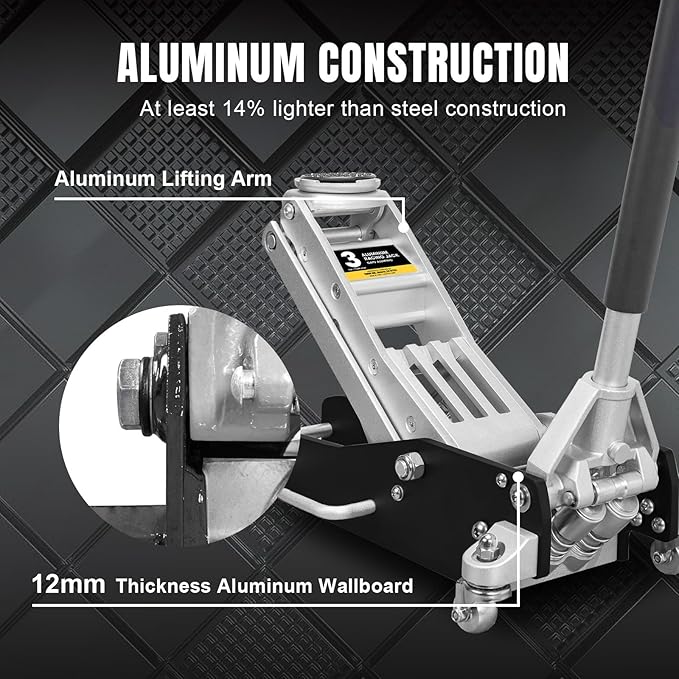 BIG RED AT830003XLBR Economic Aluminum Quick Lift Low Profile Garage Jack, 3 Ton (6000 lb), Black Visit The BIG RED Store